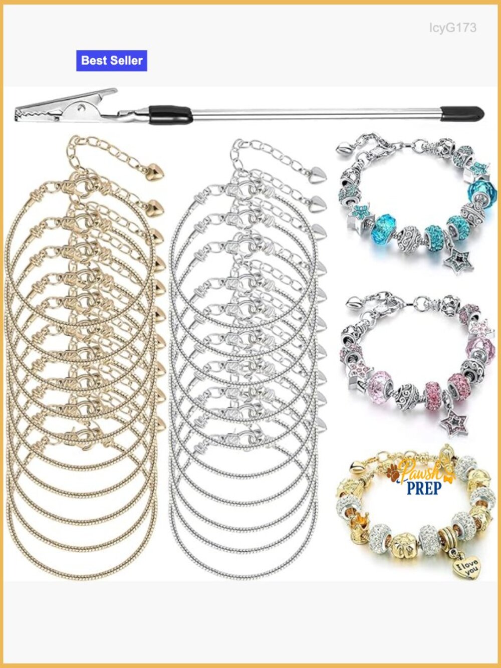 20pcs DIY Snake Chain Bracelets with Extender & Tool